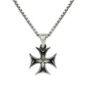2mm Box Chain & Templar Cross Pendant Set