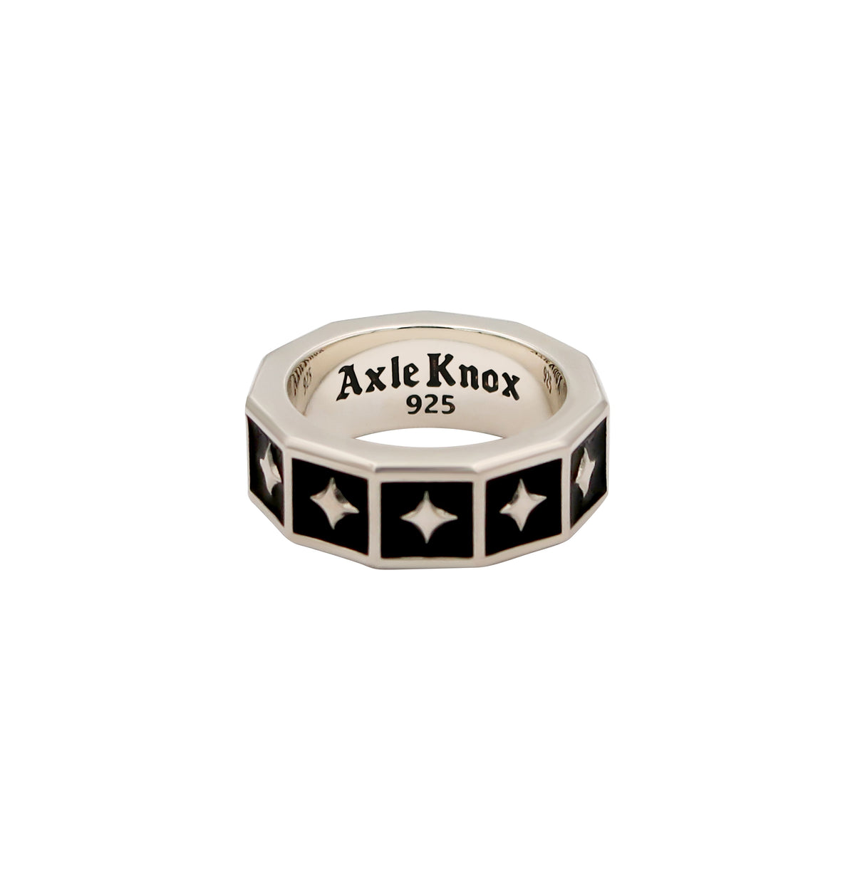 Black Enamel Star Ring